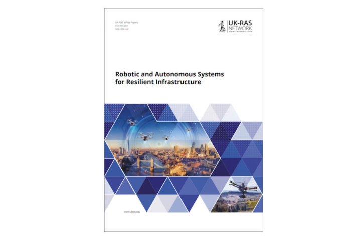 Image of front cover of UK RAS White Paper on Robotic and Autonomous Systems for Resilient Infrastructure